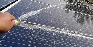 clean solar panels with tap water