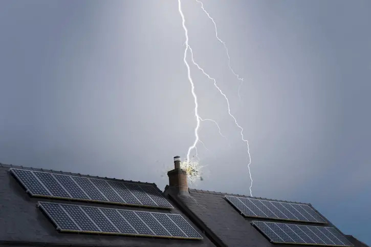 Solar Panel Gets Struck By Lightning